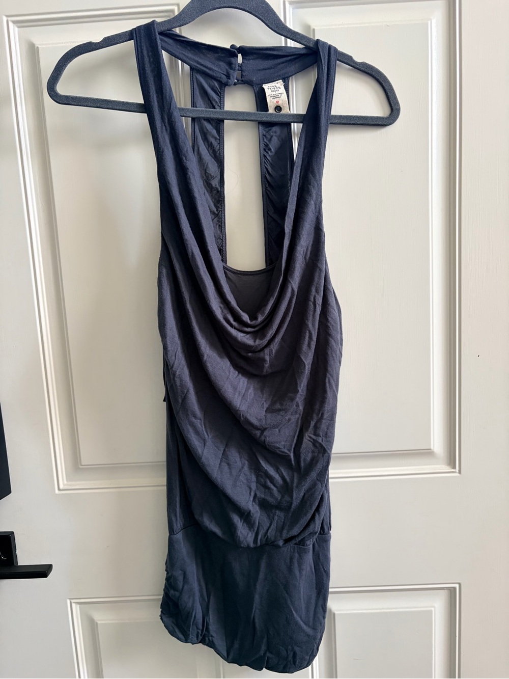 Free People Navy Twisted Strap Tank
